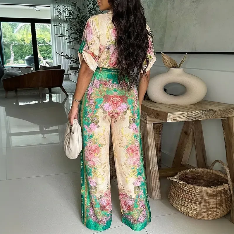 Vintage Floral Wide Leg Jumpsuit