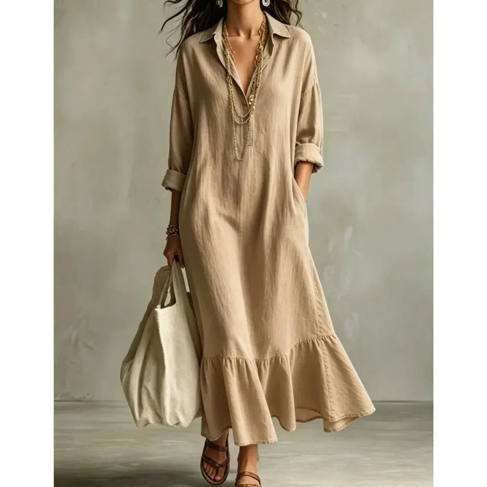 Retro Ruffled Swing Dress