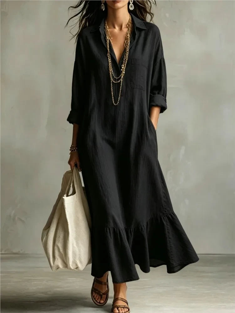 Retro Ruffled Swing Dress