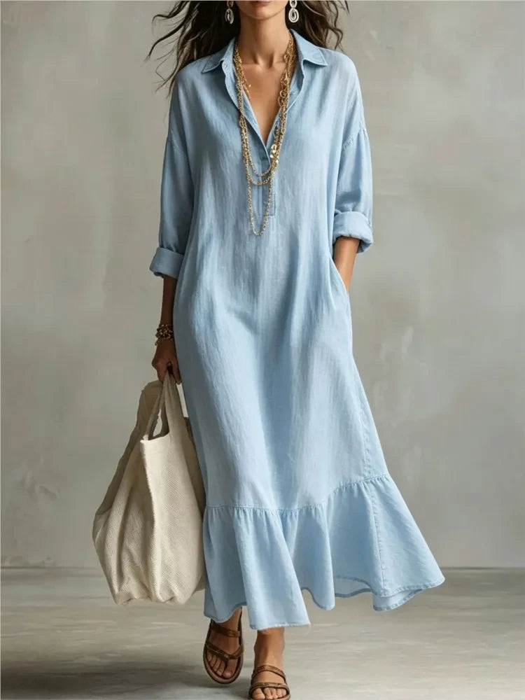 Retro Ruffled Swing Dress