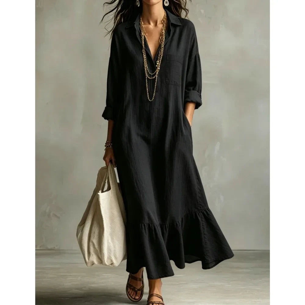 Retro Ruffled Swing Dress